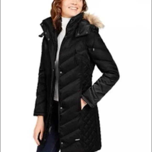 Kenneth cole hooded puffer coat new arrivals